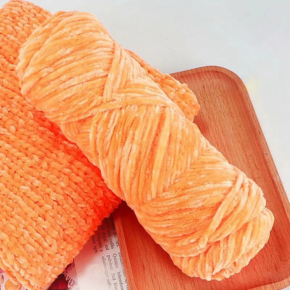 95g Chenille zacht fluwelen garen gemengd breiwol gehaakte handgemaakte sjaal jas babydeken en muts - afbeelding 1