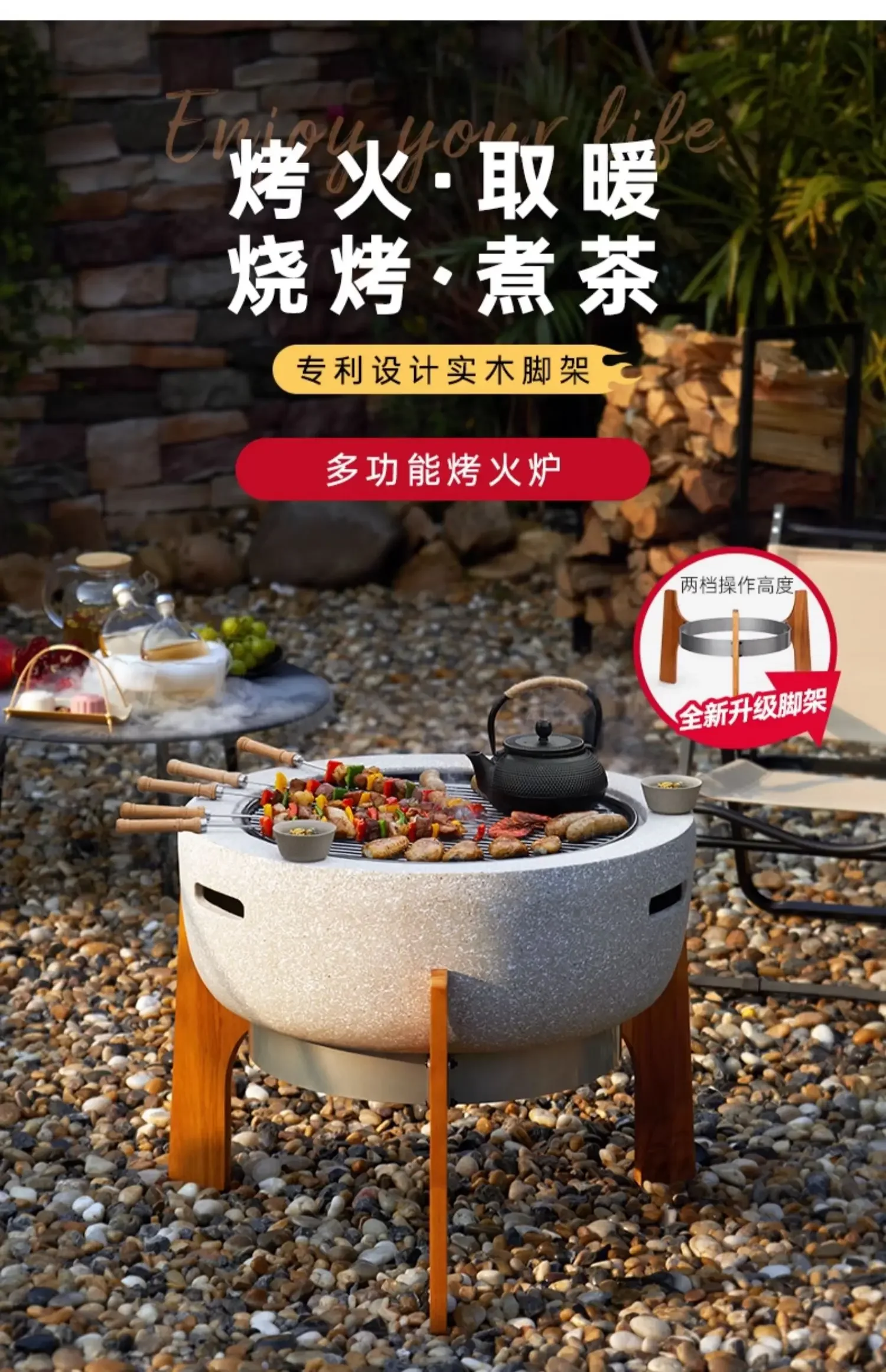 

Patio Heaters Grill Stove Heating Charcoal Grill Indoor Charcoal Brazier Barbecue Table Outdoor BBQ Grill Home Firewood Heater