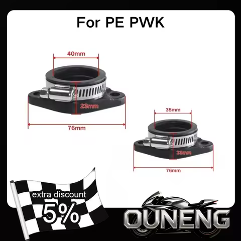 35mm 40mm Motorcycle Carburetor Flange Adapter Intake Pipe Rubber For Universal KEIHIN MIKUNI KOSO PE PWK21-34 Carb Air Intake
