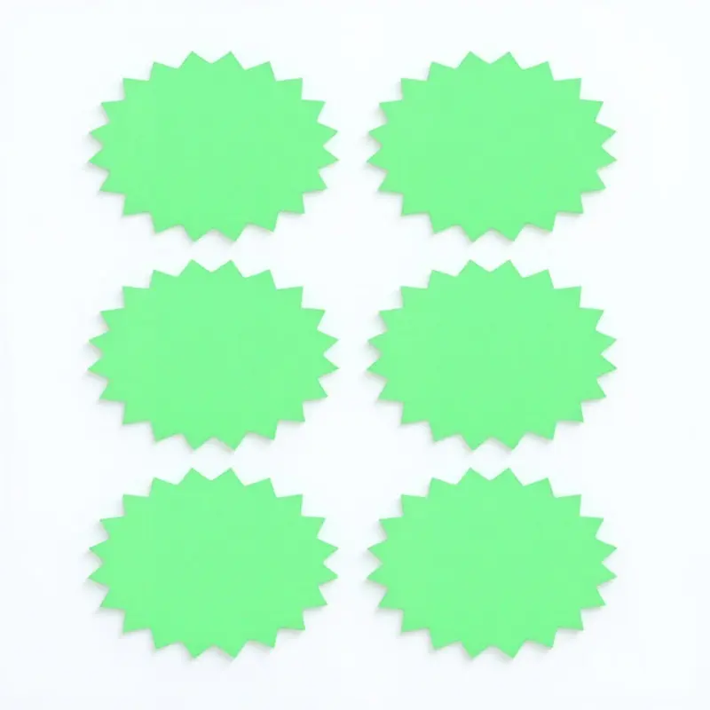 

100 Sheets Safe Smooth Edge Explosion Price Tags Bright Color Paper Sale Stickers for Shop Market Promotional Display Use
