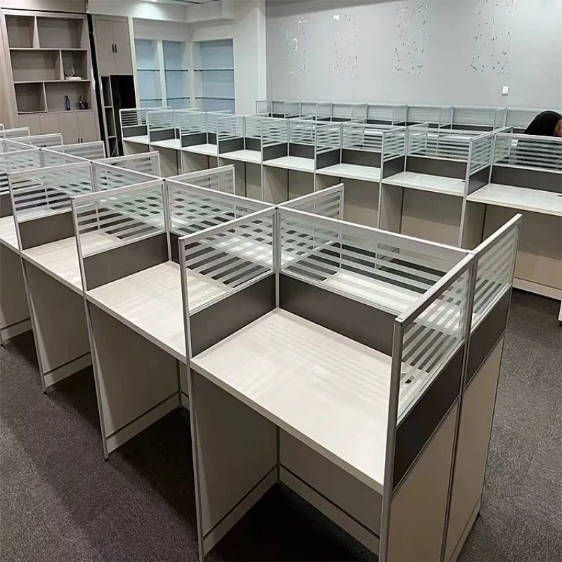 custom.Modern Executive Desk 3 6 9 People Open Cubicle Workstation with Melamine Wood Office Building