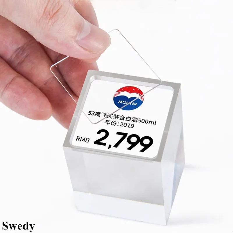 Mini Acrylic Sign Holder Display Stand Table Number Paper Holder Small Price Label Card Tags