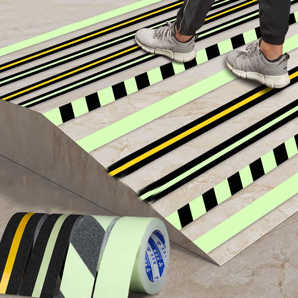 Ширина 50 мм, светящаяся лента из ПВХ, противоскользящая самоклеящаяся светящаяся лента, предупреждающий знак для лестницы, ванной комнаты, наклейки, украшение для дома своими руками