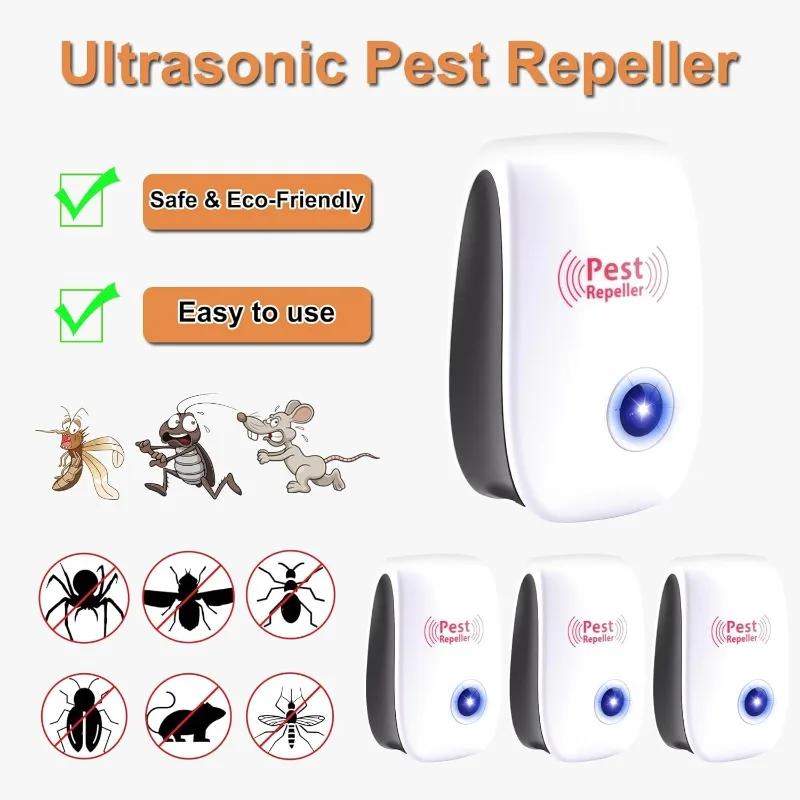 Ultrasonic Insect Repellent Electronic Plug-in Insect Suitable for Mice Cockroaches Spiders Mosquitoes Indoor Insect Repellent