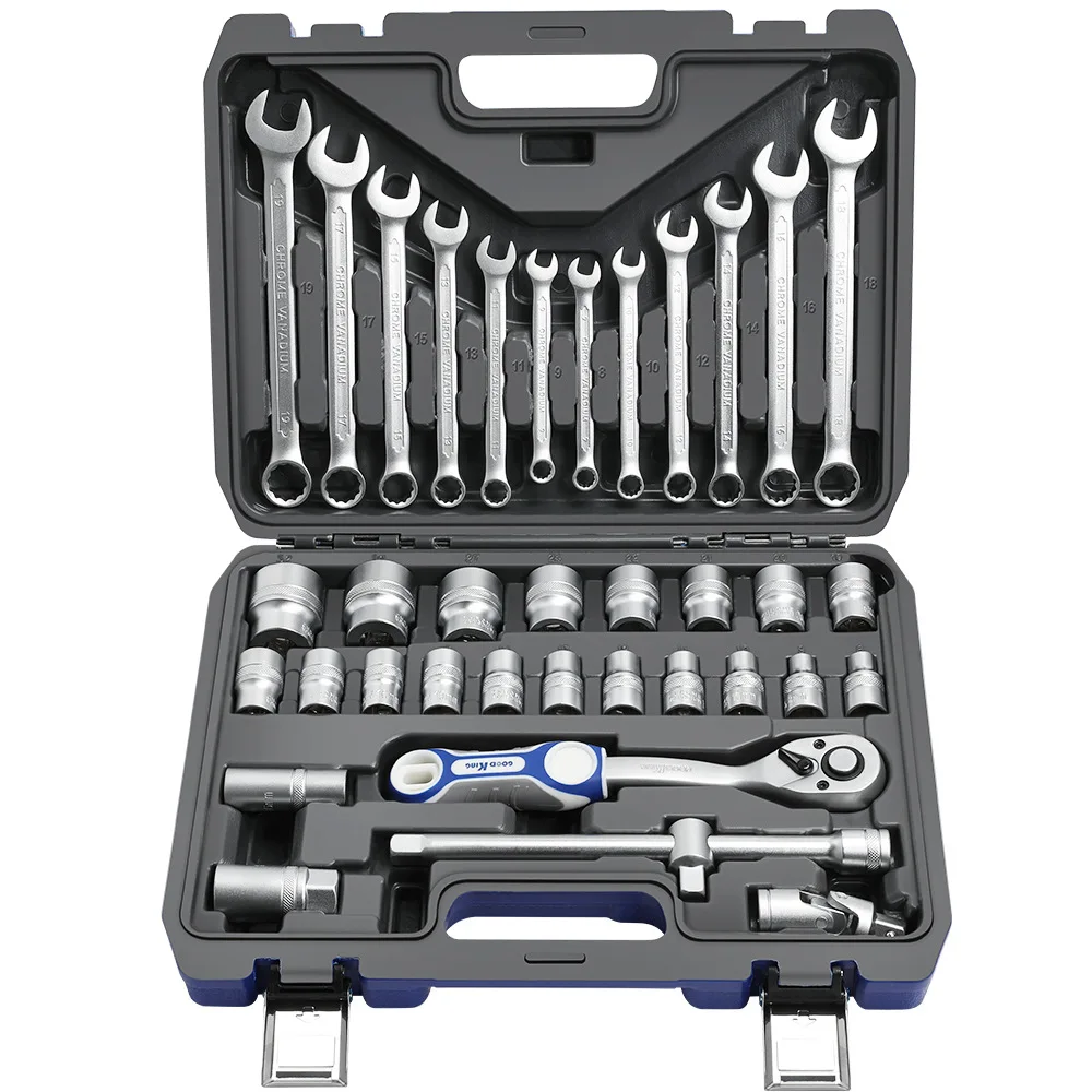 Factory Direct 37-piece Premium Blue Box Ratchet Wrench Set