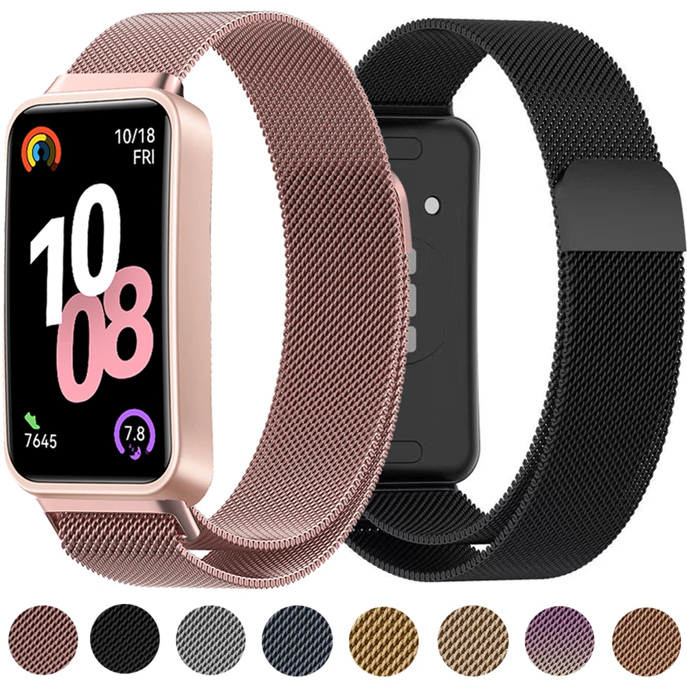 Milanaise-Armband für Huawei Band 10, magnetisches Schlaufenarmband, Armband für Huawei Band 8 9 10, Smartwatch, atmungsaktives Zubehör