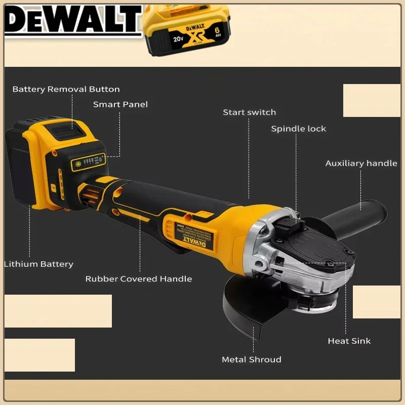 Dewalt DCG406 20V (125mm, M14) - Rettificatrice angolare wireless ad alte prestazioni senza spazzole - Eccezionale taglio e lucidatura