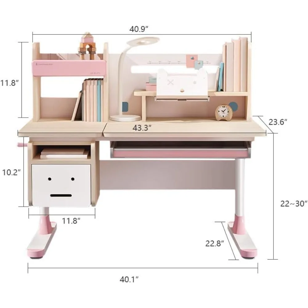 Adjustable children's desk for painting and learning, adjustable wooden desk, flat stand, multifunctional children's desk