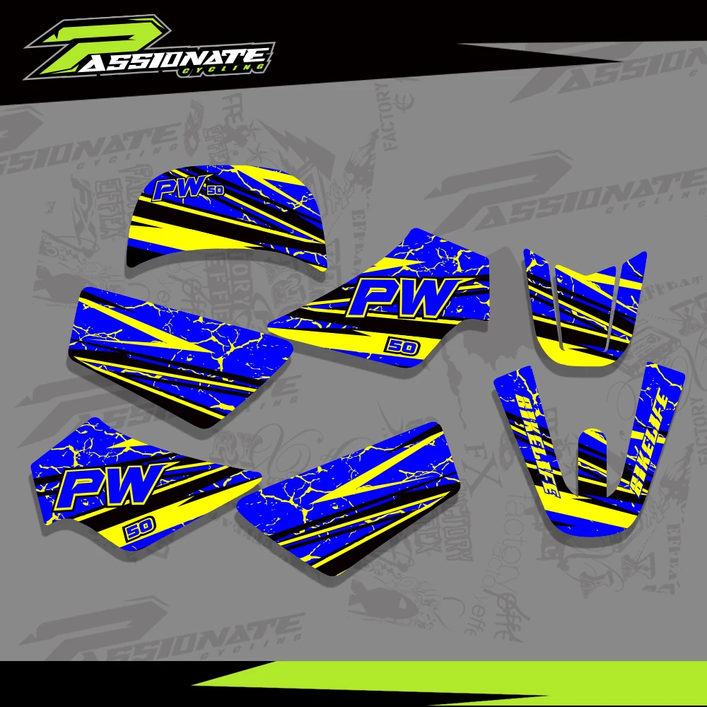 Nieuwe Stijl Grafische Achtergronden Decals Stickers voor Yamaha PW50 PW50 PIT Bike Alle Jaren Moto Aanpassen Protector Sticker