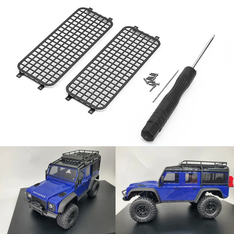 TRX4M Metal Rear Side Window Net Refit Upgrade Parts for 1/18 RC Crawler Car Traxxas TRX4-M Defender Accessories