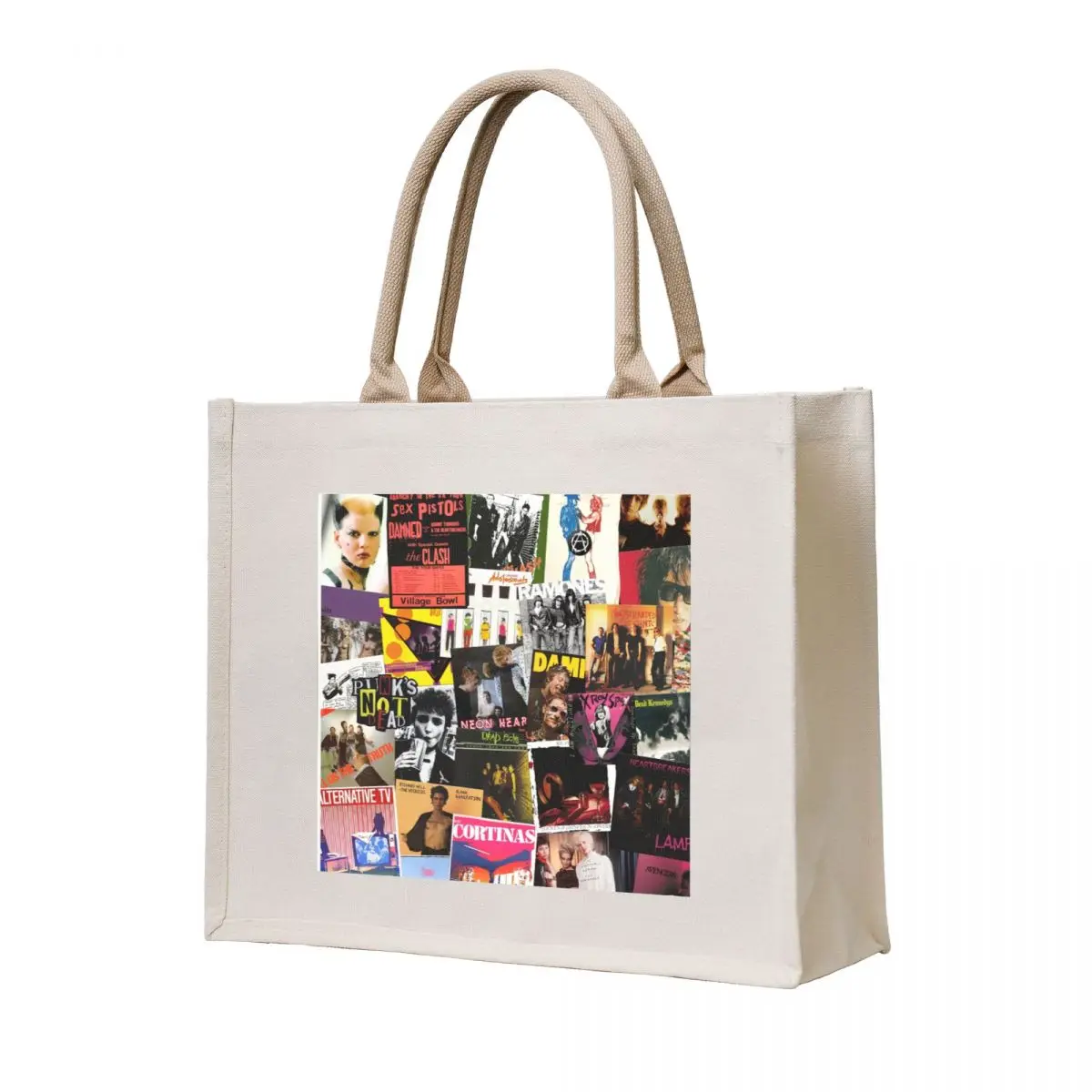 

70s Punk Rock Music Tote Bag university shopper bag shopper bag women shopping cart bags shopper women canvas