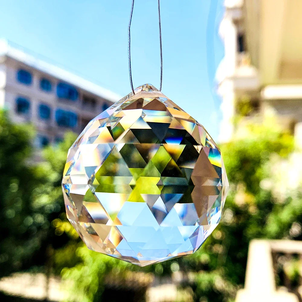 

5 Sizes Faceted Crystal Glass Chandelier Ball Pendant Hanging Prism Suncatcher Light Catcher Window Wedding Decor DIY Crafts