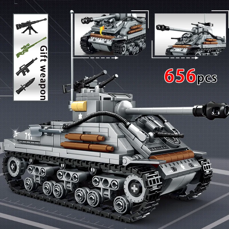 WW2 Military Weapon Tank Building Blocks Set SWAT Army City Police T34 KV44 Model Construction Toys Brick Kids Halloween Gift