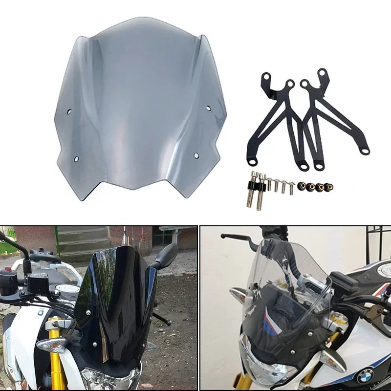 For BMW G310R 2016 17 18 2019 Motorcycle Windshield Windscreen Shield Screen with Mounting bracket Wind Deflector moto Accessori