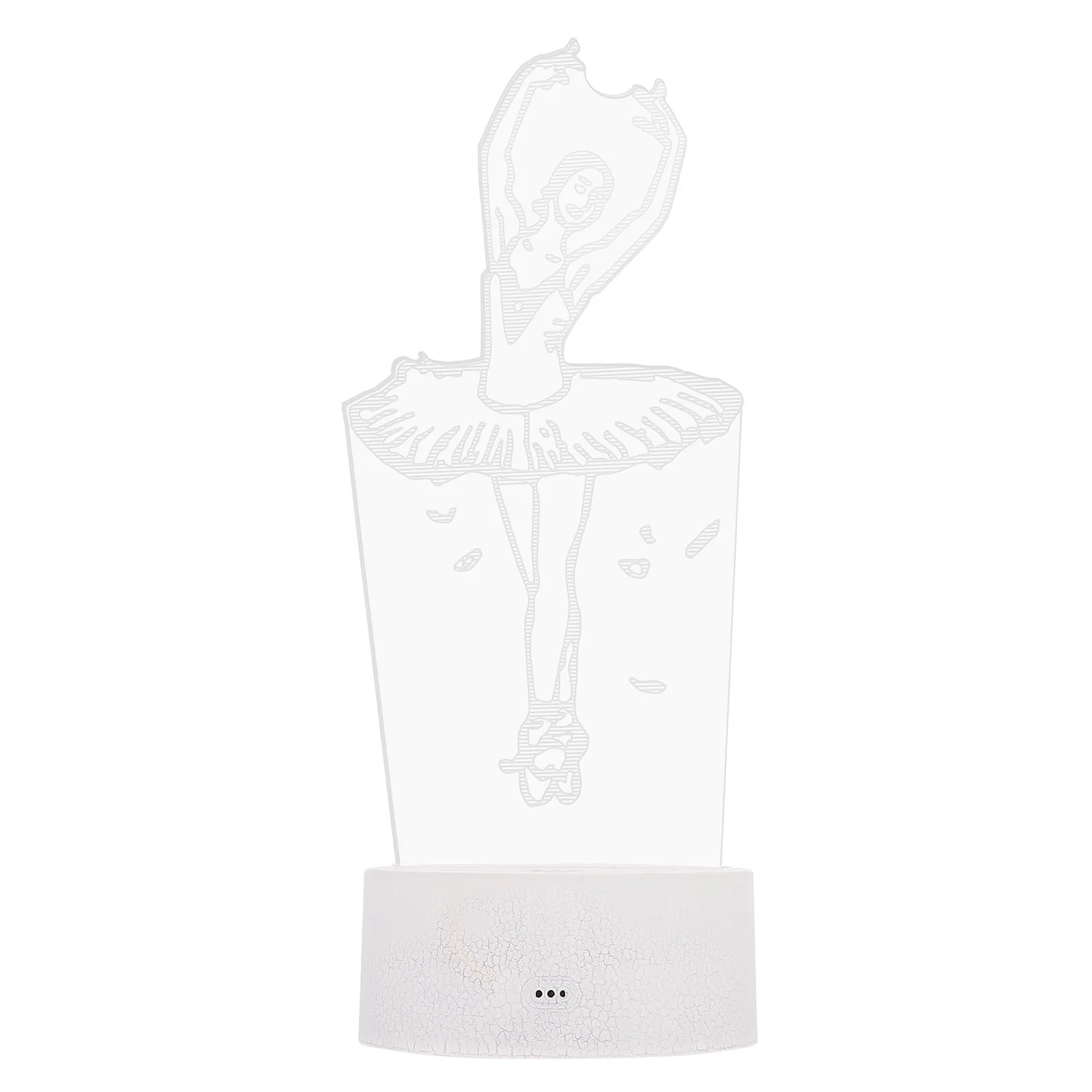 1 مجموعة ثلاثية الأبعاد راقصة ضوء الإبداعية الاكريليك ضوء الليل 16 وسائط أحادية اللون ديكور غرفة نوم هدية سطح المكتب مصباح لمبة مكتب #2