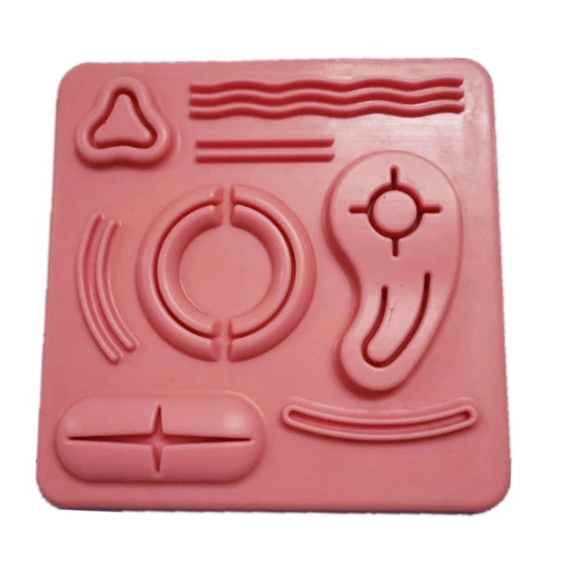 Simulateur laparoscopique modèle fuchsia, coussin de pratique de suture en silicone 3D, pratique pour infirmière et étudiant