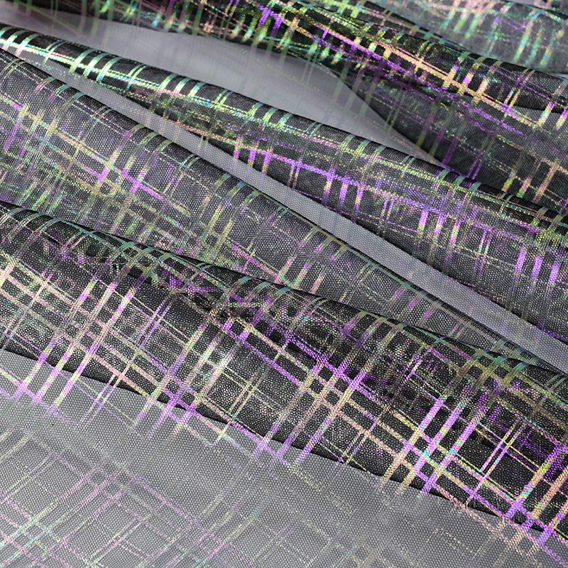 Symphony Plaid Printing Yarn Fabric Color Plaid Dress Wedding Dress Stage Performance Suit Handmade DIY Fabric For Sewing