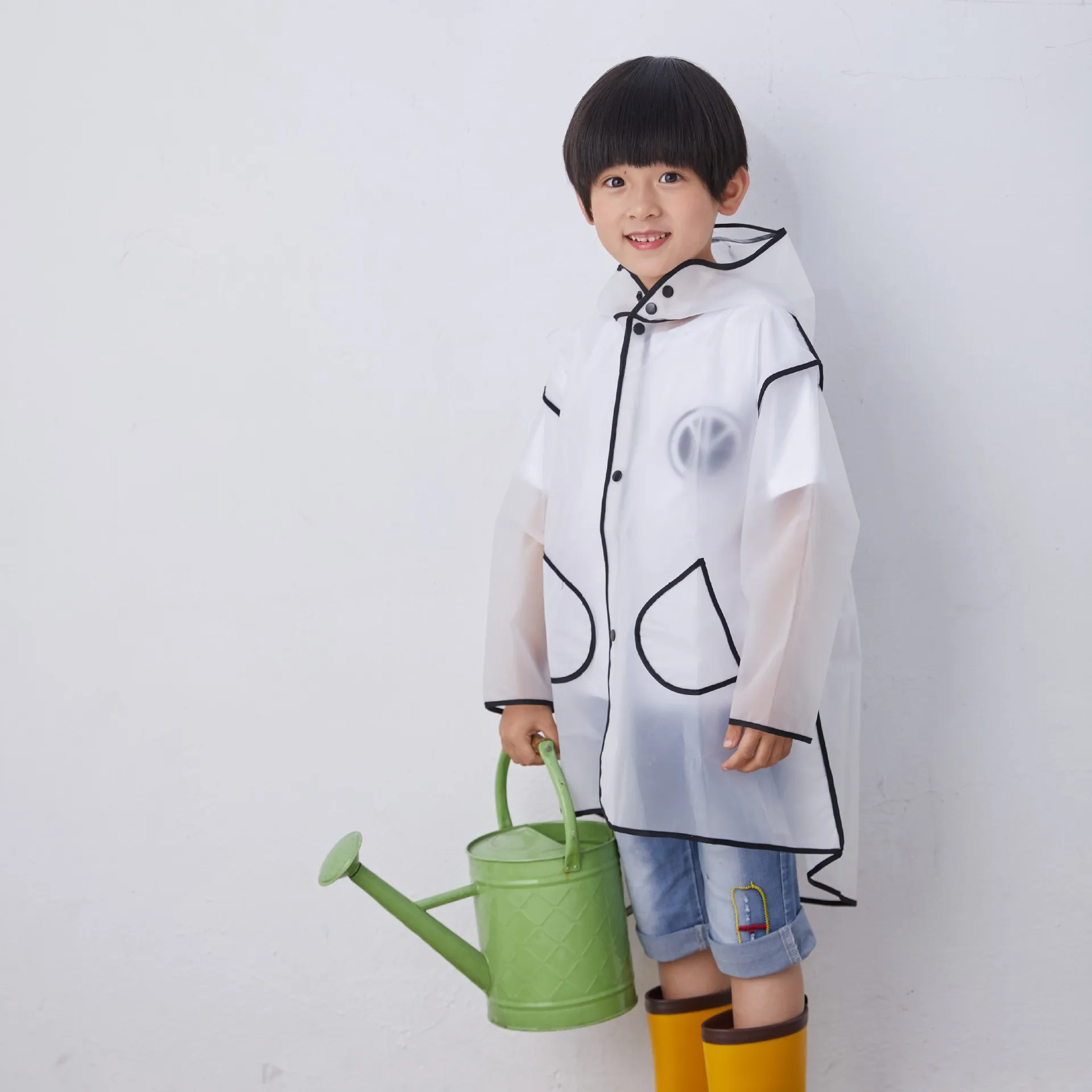 Transparent  EVA Kids Raincoat Waterproof Children Rain Coat Outdoor Rainsuit Windproof Poncho kindergarden Students Rain Gear