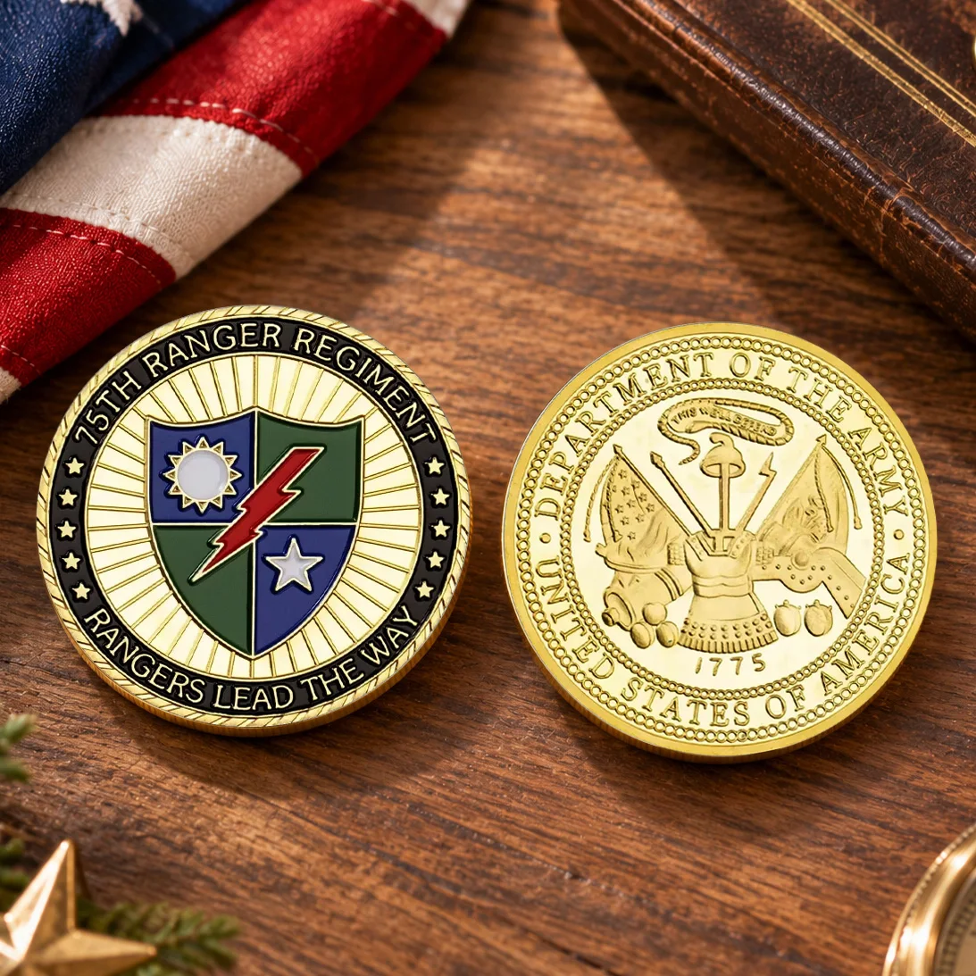 United States Army Souvenir Coin 75th Rangers Lead The Way Gold Plated Collectibles Coin Home Decoration