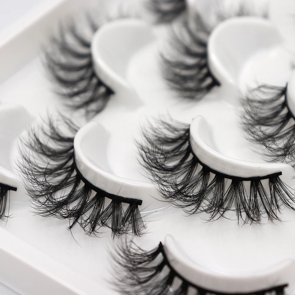 5/10 pairs of lotus 3D silk protein imitation mink hair false eyelashes chemical fiber explosion fried hair fluffy eyelashes