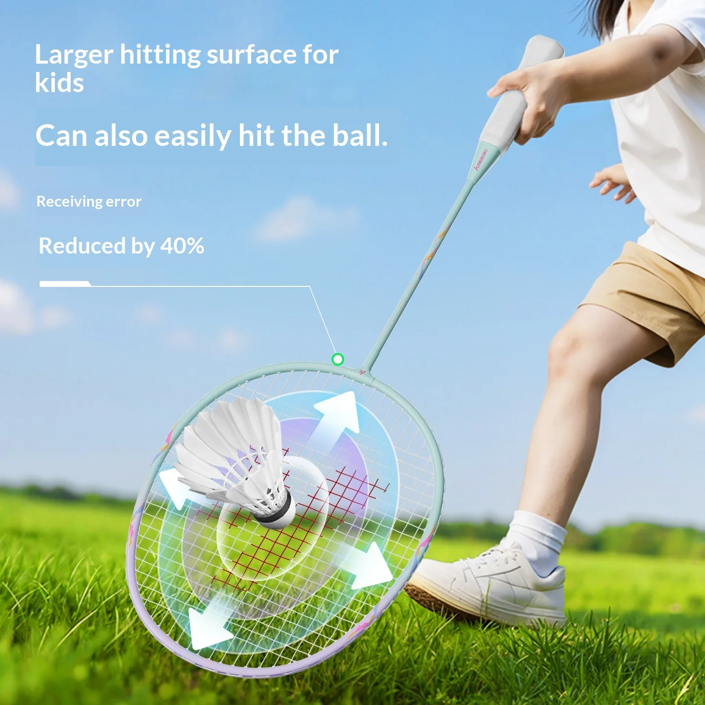 Kawasaki Children's Badminton Racket for 4-12 Years Old Elementary School Students in Junior High School Single Racket Speed
