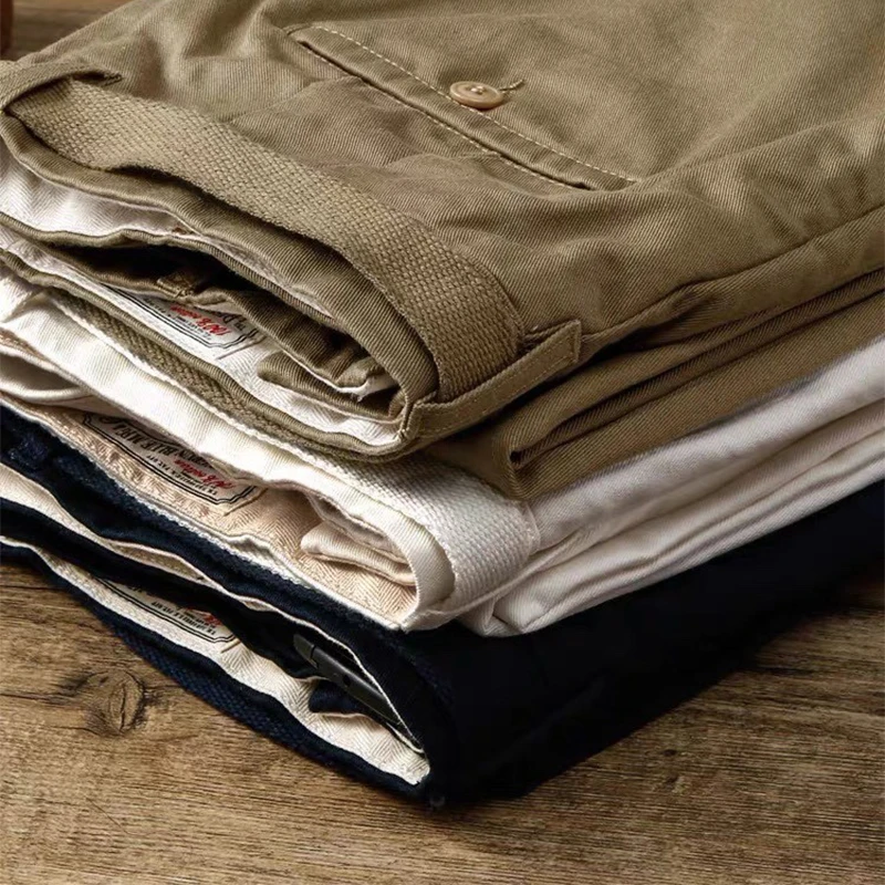 Vintage Men\'s Casual Pants 100% Cotton Japanese Retro Harajuku Spring Loose Falling Straight
