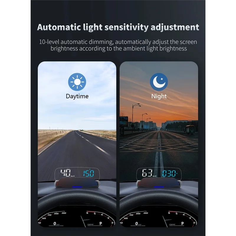 

C7B Car OBD HUD Head Up Display Speedometer With Voltmeter Compass Water Temp Projector Navigation Smartphone Holder