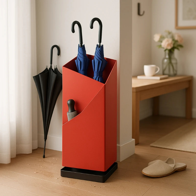 

Stainless Steel Outdoor Umbrella Stand Commercial Large Capacity Drainage Rack Entrance Storage Bucket Holder for Home