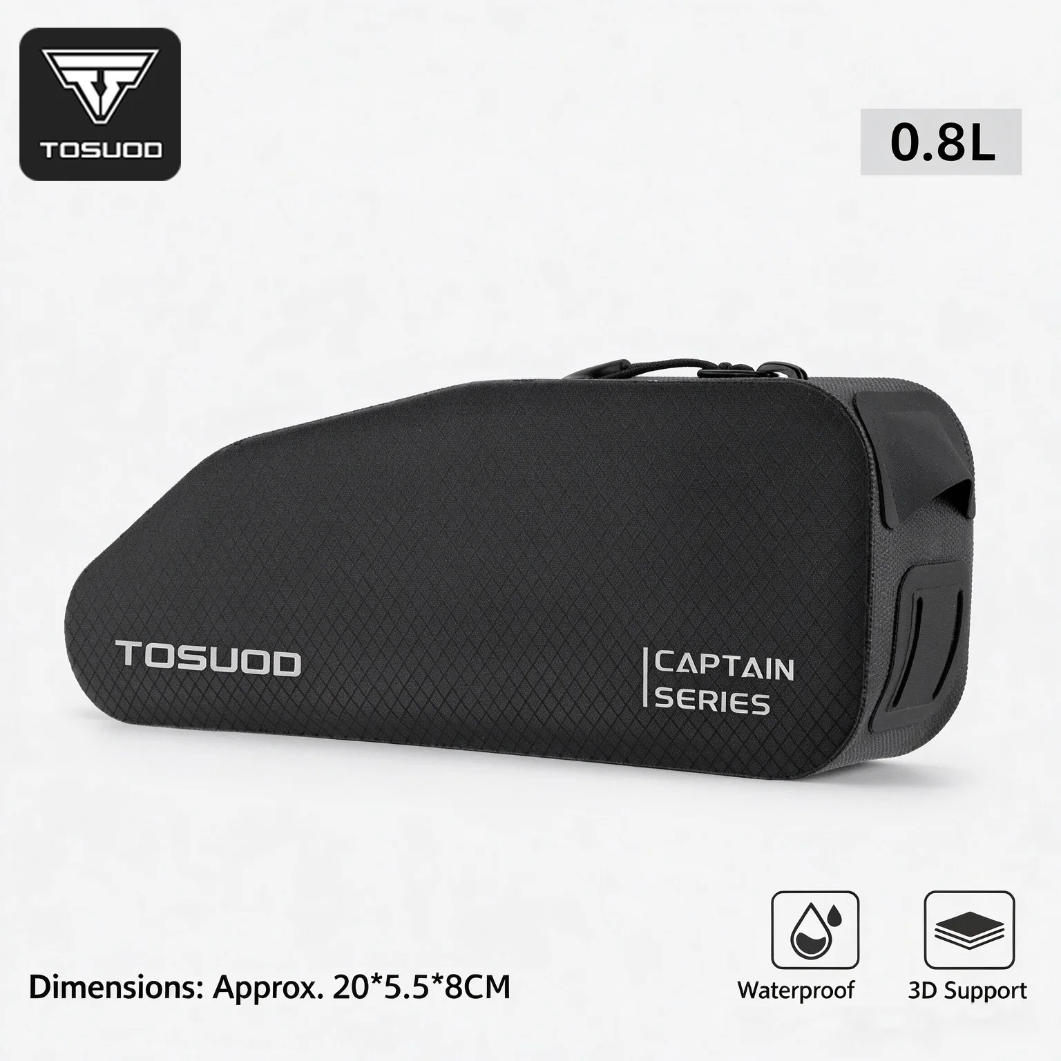 TOSUOD Bicycle Frame Bag Waterproof Bike Top Tube Storage Bag Hard Shell Cycling Frame Pouch for Mountain Road Bike