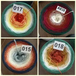 300G/Ball Mercerized Organic Cotton Gradient Yarn 4 Strands Baby Yarns For Knitting Crochet Scarf Shawl Long Section Dyed TJ8662