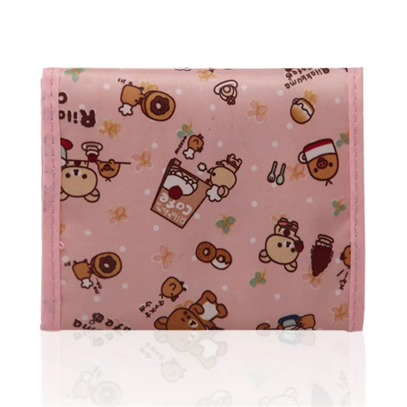 New Cute Rilakkuma Girls Card ID Holder Coin Purse Small Wallets Tissue Bag For Women