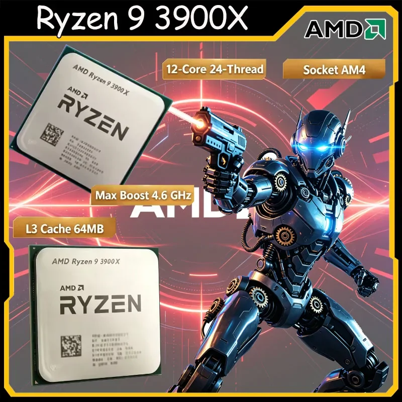 

AMD Ryzen 9 3900X Desktop Processor 12C 24T 3.8 4.6GHz 7nm Zen2 AM4 Socket 6MB L2 64MB L3 105W PCIe 4.0 Gaming CPU Tray