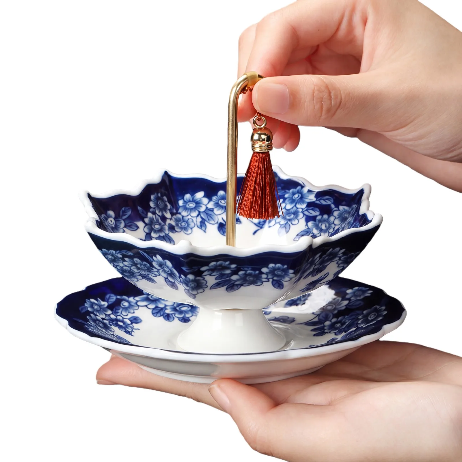 Umbrella Tea Infuser Ceramic Elegant Tea Strainer Filter Traditional Chinese Style Tea Strainer for Table Accessory Home Decor