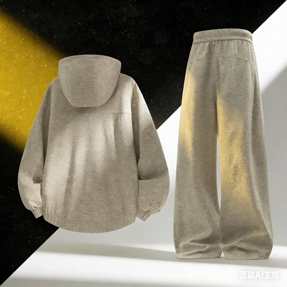 2026 New Style Casual Sporty Hooded Sweatshirt Set for Men - Spring/Autumn Long Sleeve Large Size Loose-Fitting Fashionable Two-