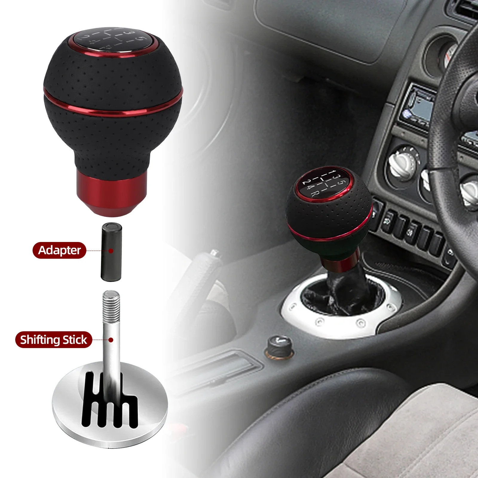 

5 Speed Aluminium Universal Car Gear Shift Knob M8 M10 M11 M12 For Manual Transmission Automatic Gear level Knob Shift Lever