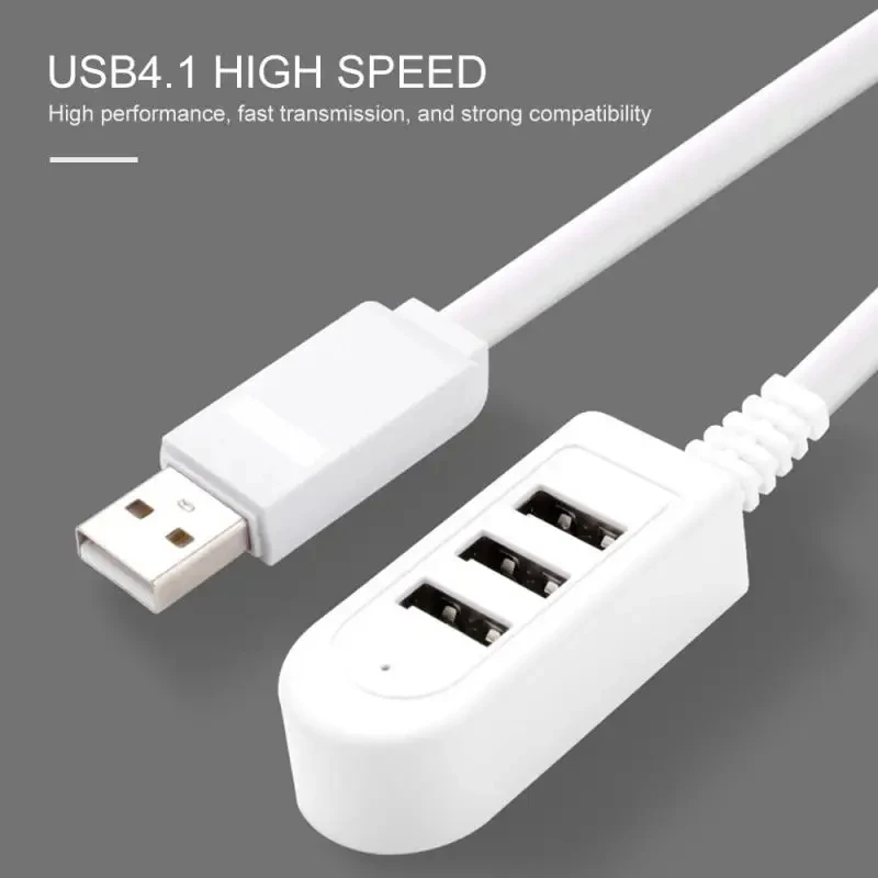 1-4Pcs One For Three Brand New 3-Port Multi-USB Hub 5V Splitter Charger Extension Cable External Extension Cable USB3.0 Splitter
