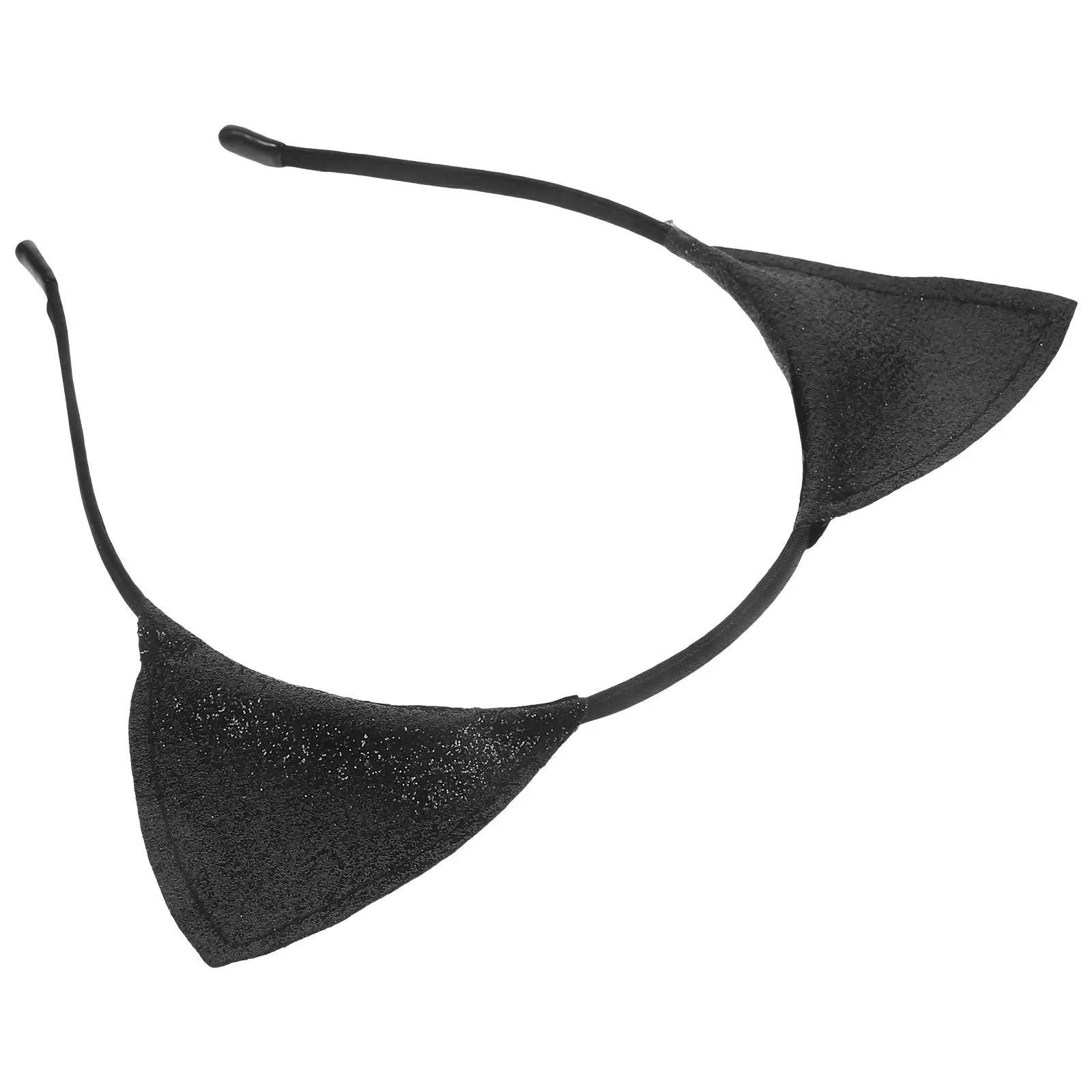 Bandeau oreilles de chat taille réglable pour femmes et adultes, accessoires de Costume de fête d'halloween, bandeaux d'oreille en fer à paillettes noires pour fête
