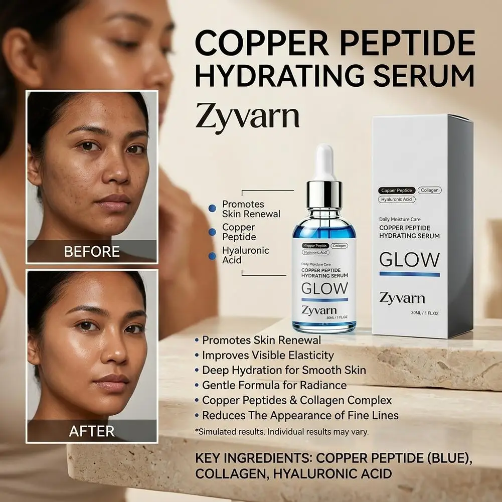 Kupferpeptid-Serum GHK-Cu Gesichtsstraffung und -lifting Reduzierung Feiner Linien Porenverkleinerung Hautbarriere-Reparatur Hyaluronsäure-Feuchtigkeitspflege – Detail 3