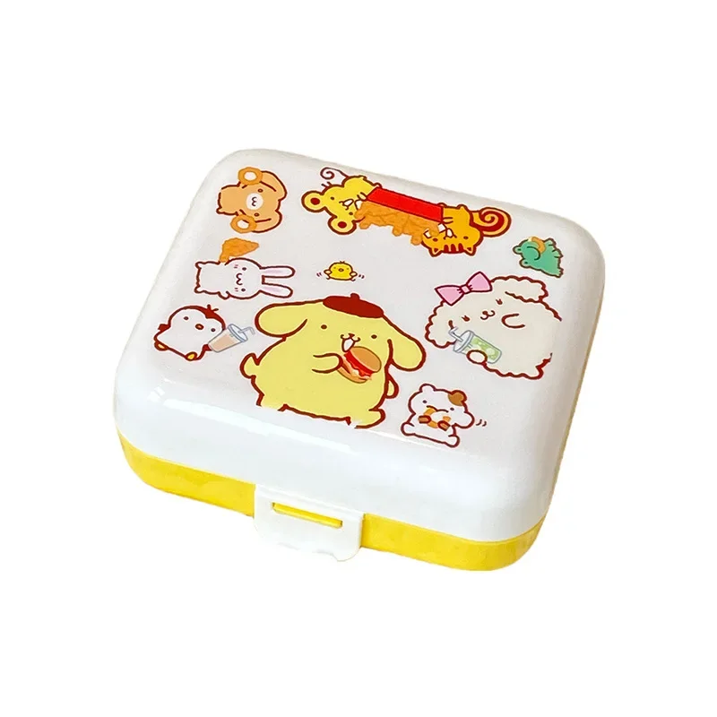 Kawaii Sanrio Anime PomPomPurin Clamshell Jewelry Cosmetics Storage Box Cute Cartoon Ins Desktop Lovely Case Gifts for Kids