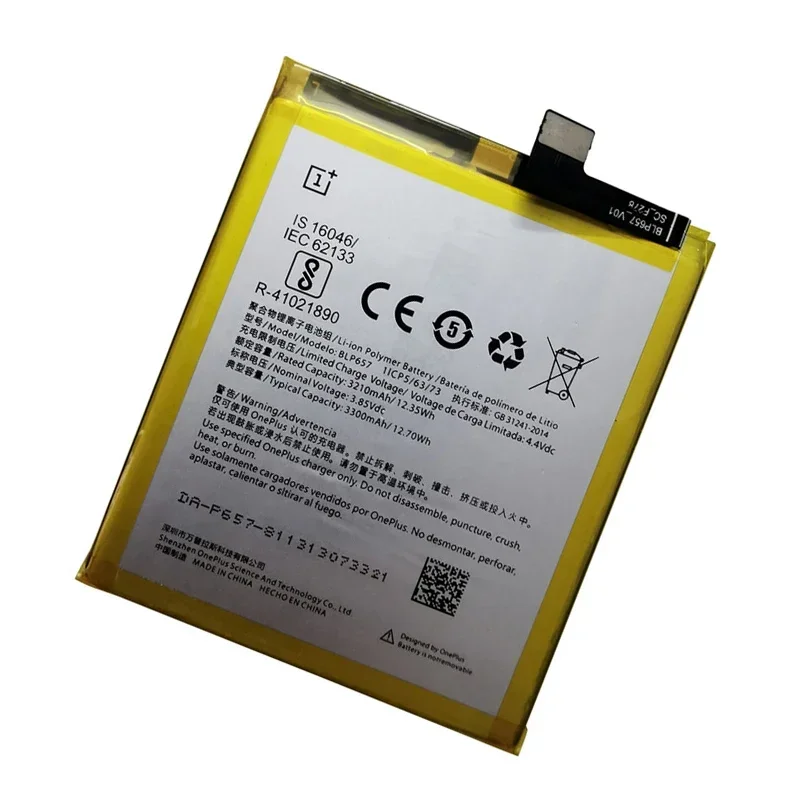 2024 Years 3300mAh Original BLP657 Battery For OnePlus 6 A6001 Oneplus6 One Plus 6 Phone Replacement Batteries Battery Bateria