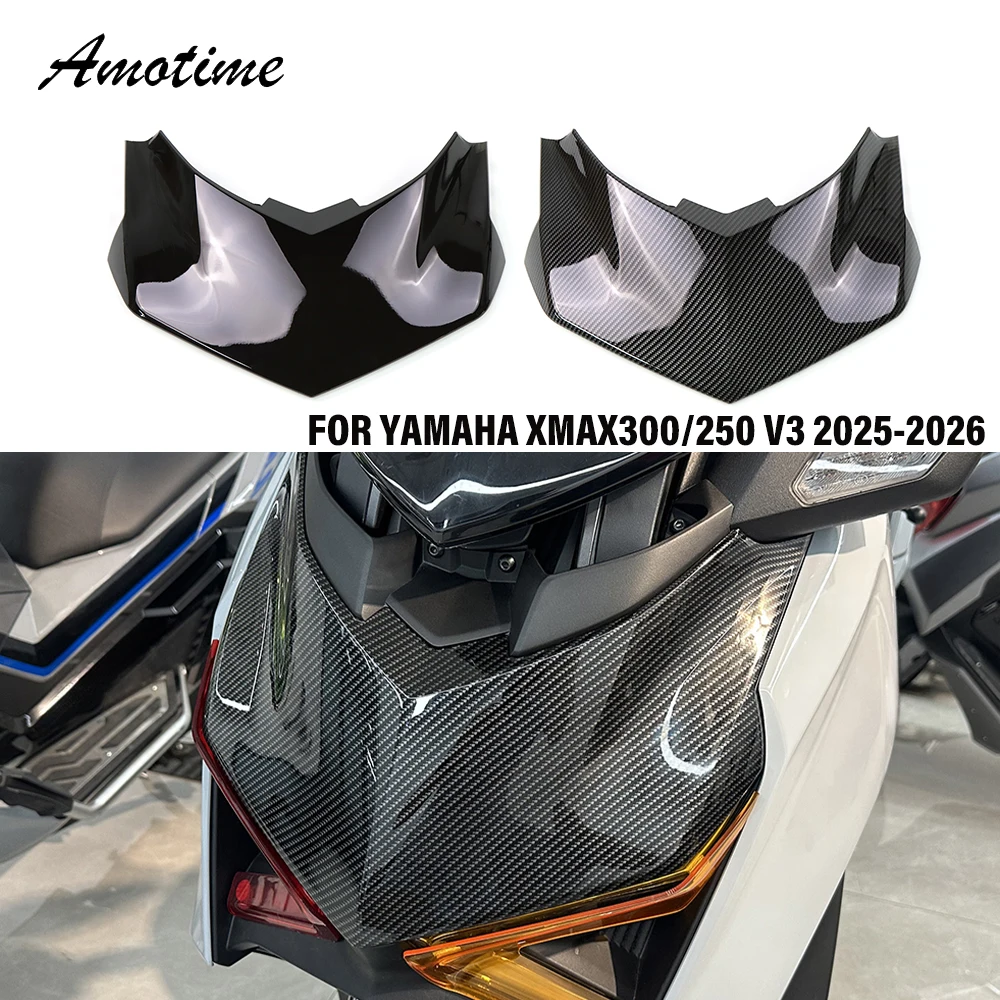 

Motorcycle Front Headlight Headlamp Upper Beak Nose Extension Cowl Top Cover For Yamaha X-MAX 300 X MAX 300 V3 2025 2026