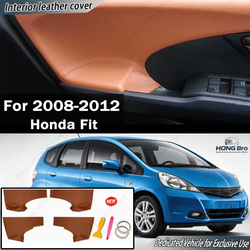 Suitable for 2008-13 Honda Fit Door Panel Leather Decoration Refurbishment Leather Case Modification Trend Modification