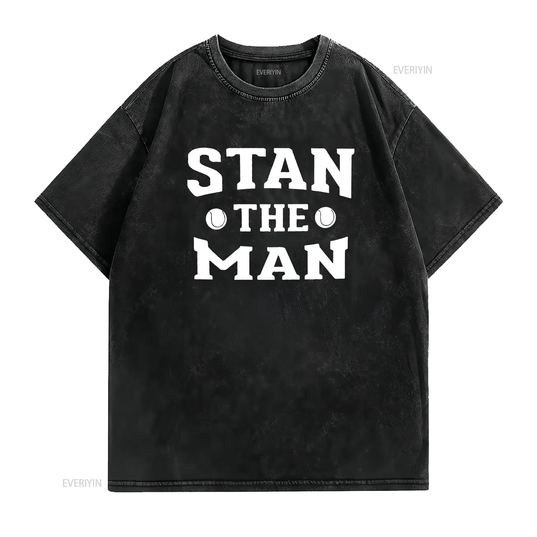Men'S Stan The T Shirt Heavyweight 100 Casual Crew Neck White Regular Fit Logo Print Machine Washable Versatile Outfits All