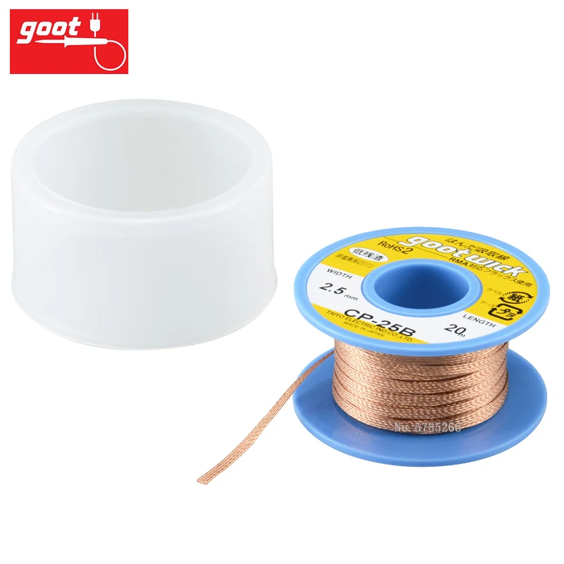 Original Japan GOOT Desoldering Wicks Braid Copper Wire Solder Remover BGA Solder Wick RoHs Lead-free MSDS Welding Tools