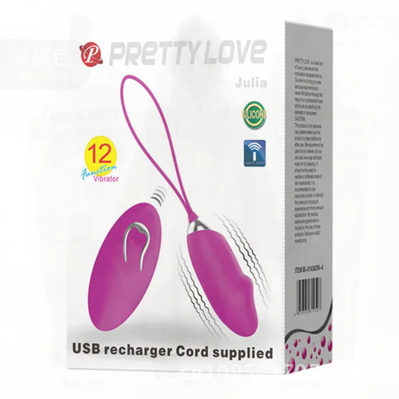 Baile Wireless Jumping Egg Remote Control Vibrator Adult Silicone Flirting Toy with 1 Year Warranty Bright Purple Green Light