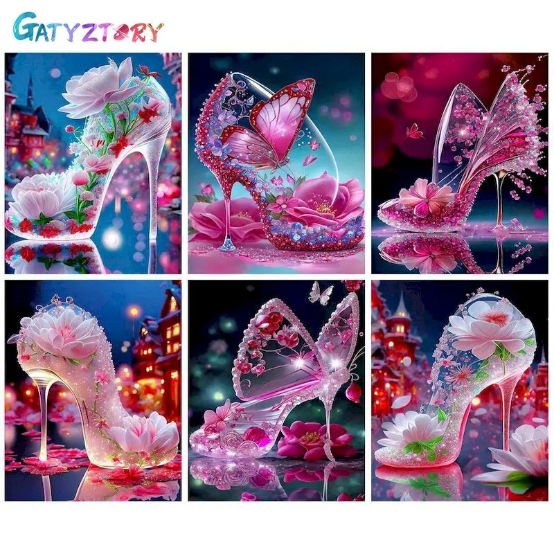 

GATYZTORY 5D DIY Diamond Painting Landscape Mosaic High Heels Embroidery Complete Kit Handcraft And Creativity Wall Decor