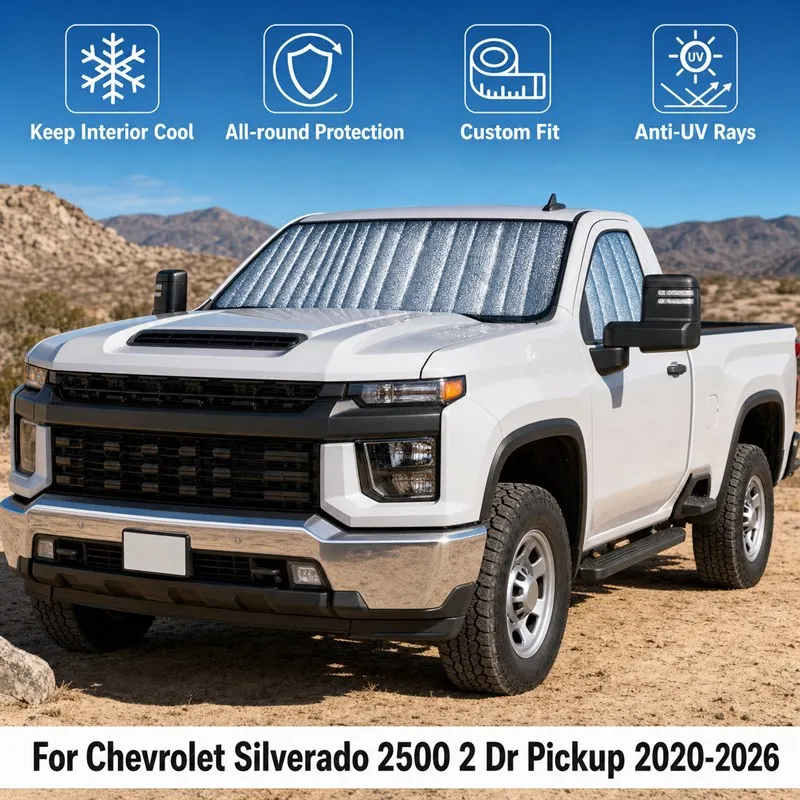 

For Chevrolet Silverado 2500 2 Dr Pickup 2020-2026 Car Window Sunshades UV Block Privacy Heat Insulated Foldable Car Curtain