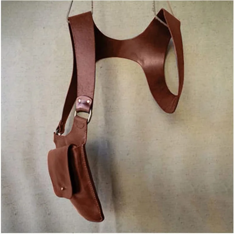 Renaissance Retro Medieval Men Women's Leather Shoulder Bag Punk Strap Underarm Shoulder Bag Party Stage Cosplay Bag Accessories