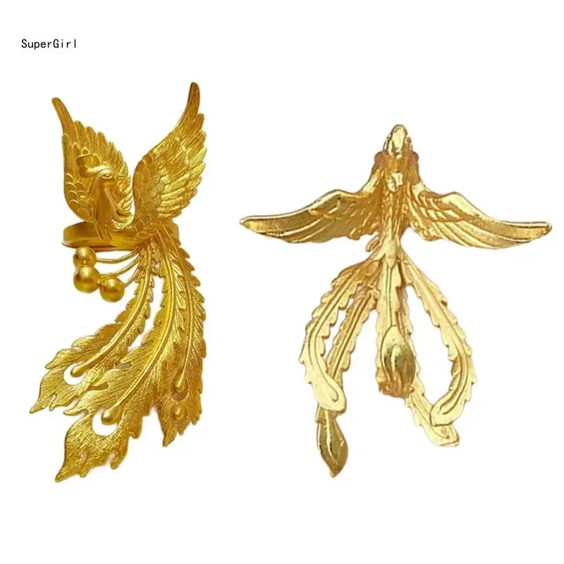 Стильные кружевные украшения, нежные кольца фэнхуан, ювелирные изделия с кружевной отделкой для свадебных вечеринок, банкетов