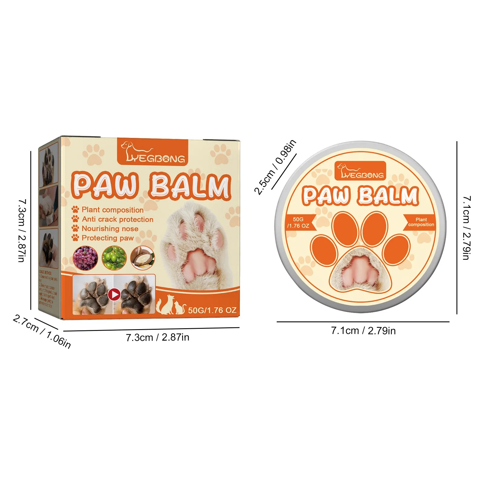 Dog Paw Balm Dog Paw Wax Dry Paws Nose Pure Natural Ingredients Puppy Foot Balm Protects Heals Dry Cracked Paws